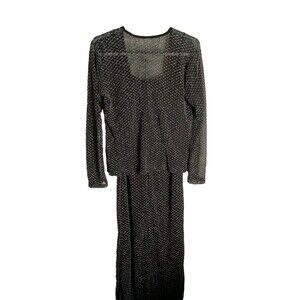Club Paradise  Womens Black  Long Dress With Cardigan Size Large